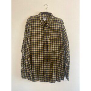 Heybo Outdoors Mens XL Green Plaid 100% Cotton Flannel Shirt